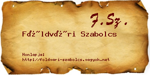 Földvári Szabolcs névjegykártya