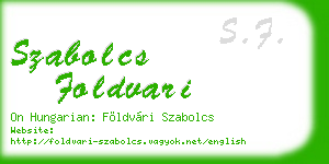 szabolcs foldvari business card