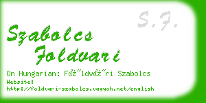 szabolcs foldvari business card